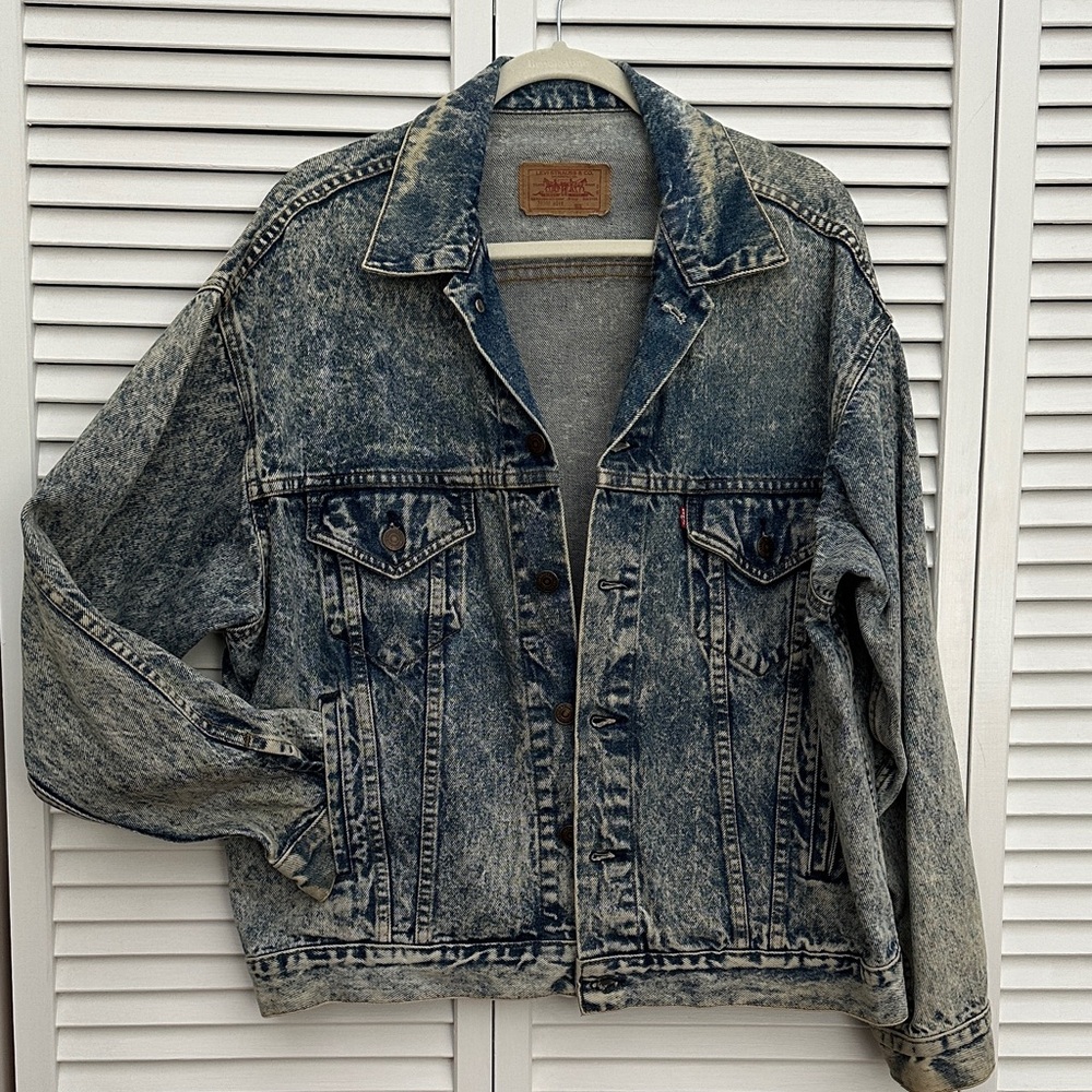 Vintage Levi's Blue Acid Wash Denim Trucker Jacket, Made in the USA